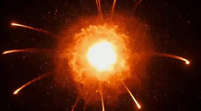 Fiery supernova explosion in deep space
