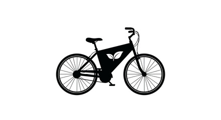 Obraz premium A striking silhouette of a modern electric bicycle with a leaf design
