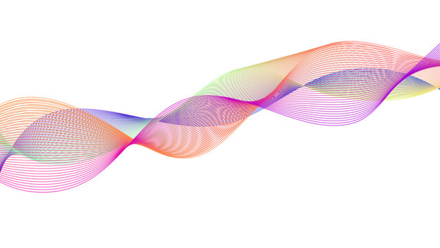 Abstract Rainbow Wave Lines Background, Colorful Flowing Gradient Curved Line Pattern, Modern Minimal Dynamic Design for Branding, Technology, Wallpaper and Creative Backdrop
