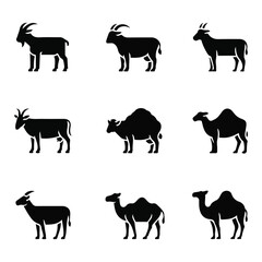 Obraz premium Islamic Sacrificial Animals Icon Set for Eid al-Adha