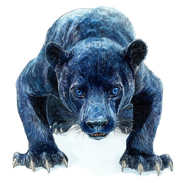 Megatherium, serene watercolor vector artwork with smooth washes of color and refined textures, isolated on a white background.