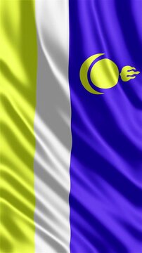 Buryatia flag waving in the wind. Buryat identity culture heritage within  Russian Federation. News visuals political cultural documentaries educational travel  web banners related to Buryatia Siberia