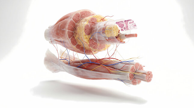 Detailed Anatomical Model Of Muscle Tissue Structure 3d anatomy