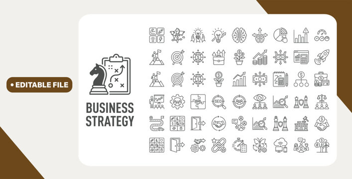 Business structure web icons in line style. Management, company, teams, finance, governance, strategy, hierarchy, productivity, employees, corporation, workers. Editable stroke. Vector illustration.