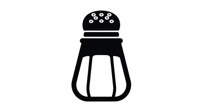 Simple black silhouette of a pepper shaker isolated on a white background