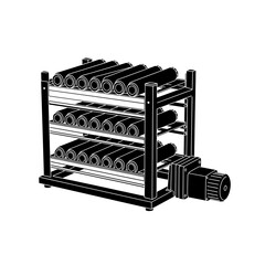 Naklejka premium Cell Culture Roller Bottle Apparatus for Biological Cultivation Concept Vector Silhouette