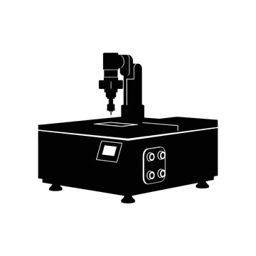 Black Silhouette of Solid Phase Extraction SPE Vacuum Unit for Automated Chemistry Labs