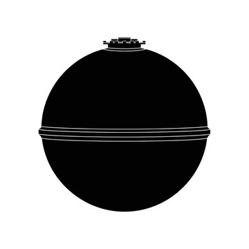 Satellite Propellant Tank Silhouette, Spherical Hydrazine Tank and Aerospace Fuel Concept.