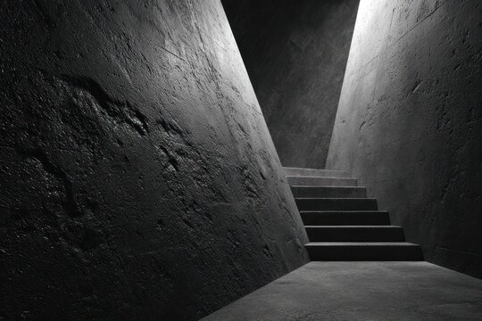 Stairwell Leading to Light in Industrial Setting