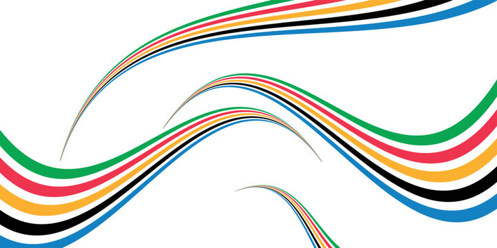 Five Color Lines Dynamic Design Colorful modern illustration