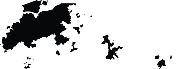 Obraz premium Lantau Island Hong Kong Map Silhouette Isolated Illustration