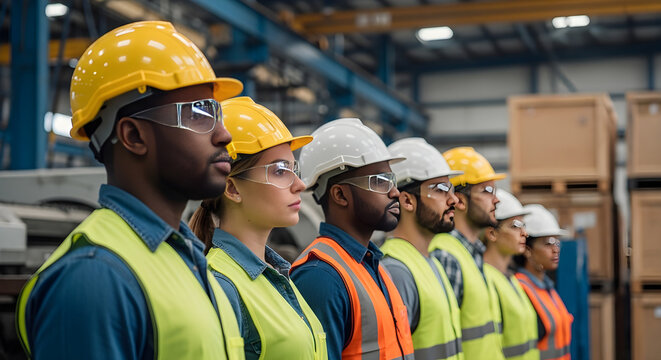 engineer team  full skill quality for maintenance and training  in industry factory worker , warehouse Workshop for factory operators, mechanical engineering team production.