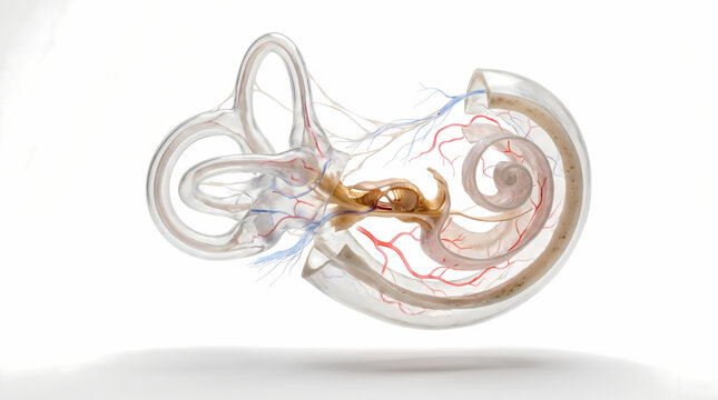 Human Inner Ear Anatomy - Cochlea Vestibular System Auditory Nerve 3d anatomy