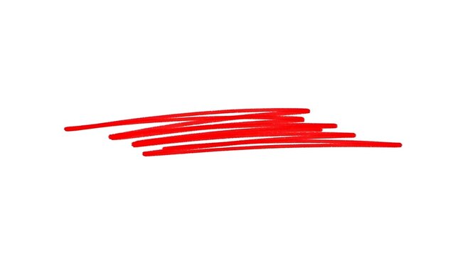 A vibrant red scribble on a clean white background
