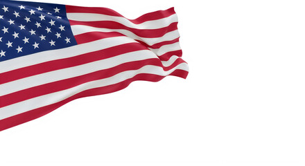 Obraz premium American flag waving in wind for environmental awareness isolated on transparent background