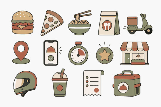 Developer Workflow Pack. Editable Icon Sheet Vector Set with developer, code editor, terminal, branch, bug fix, deploy, repository, commit, testing, API, script, debugger, software workflow