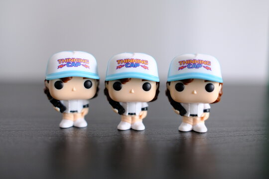 Belgrade, Serbia &ndash; April 22, 2026 &ndash; Kinder Joy Stranger Things toy figure of Dustin close-up