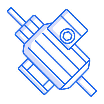 Line style icon depicting an electric commutator