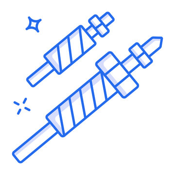 A linear icon showing glow plug heating element