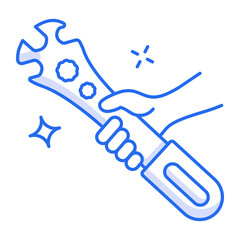 Fototapeta premium A line style icon of a wrench tool