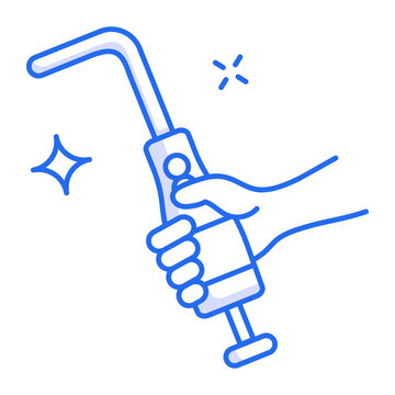 An outline style icon of a welding tool