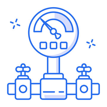 A linear icon depicting a pressure gauge