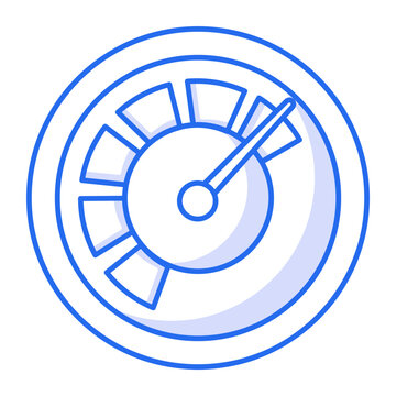 An icon of a fuel gauge designed in line style