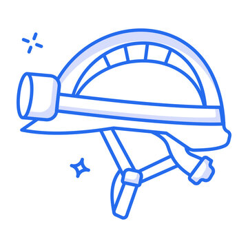 An icon of a safety helmet designed in line style