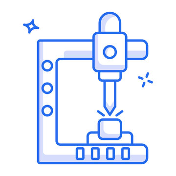 A linear icon depicting a milling machine