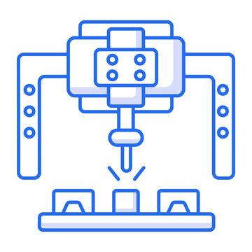 An icon of a cnc router designed in line style