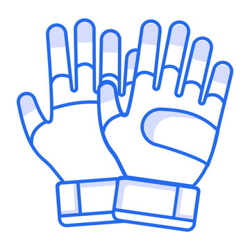 A line style icon showing safety gloves
