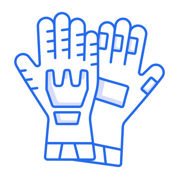 A linear style icon of mechanical gloves