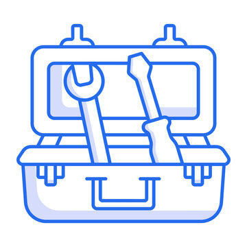 An icon of a toolkit designed in line style