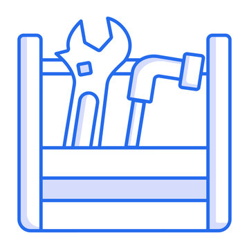 A line style icon showing precision tools