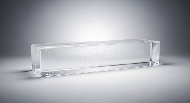 Rectangular Glass Paperweight Prism Resting On A Reflective Surface Signifying Clarity And Professional Achievement For Office Desk Accessories Used In Corporate Environments For Display And