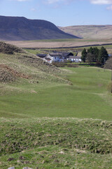 Fototapeta premium The remote Upper Teesdale valley is dotted with farms and houses belonging to Raby Estate