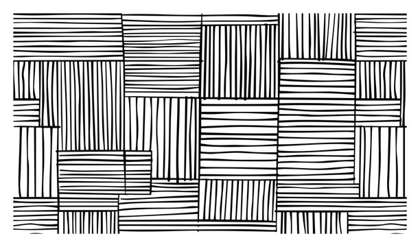Hand Drawn Rectangular Hatching Pattern, Minimalist Geometric Grid of Lines, Abstract Textured Background Design