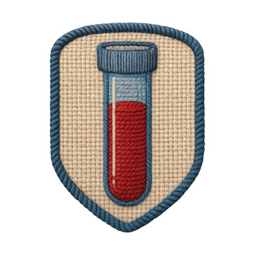 PNG Embroidered test tube patch