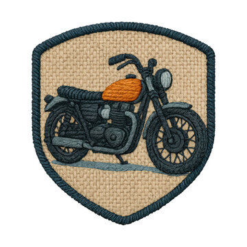 PNG Vintage motorcycle embroidered patch