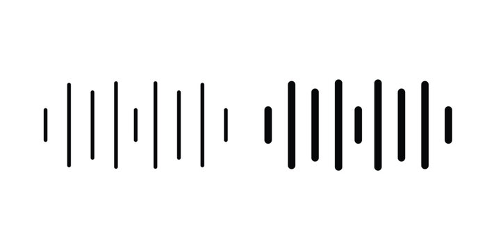 Sound wave icon pack flat black, Editable line icons