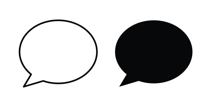 Speech bubble icon pack flat black, Editable line icons