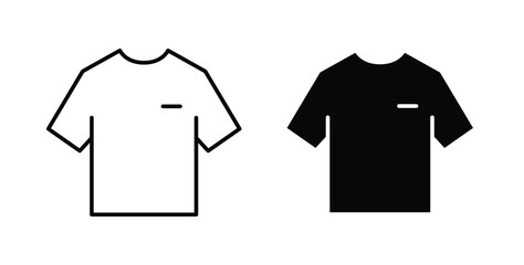 Naklejka premium T shirt icon pack flat black, Editable line icons