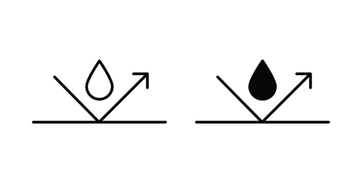 Waterproof icon pack flat black, Editable line icons