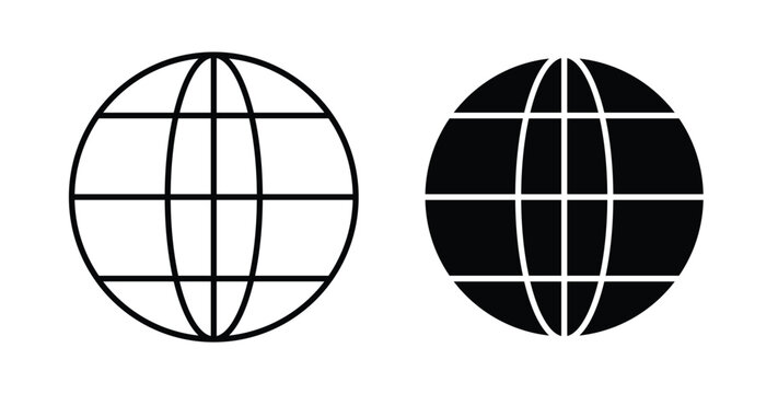 Website icon pack flat black, Editable line icons