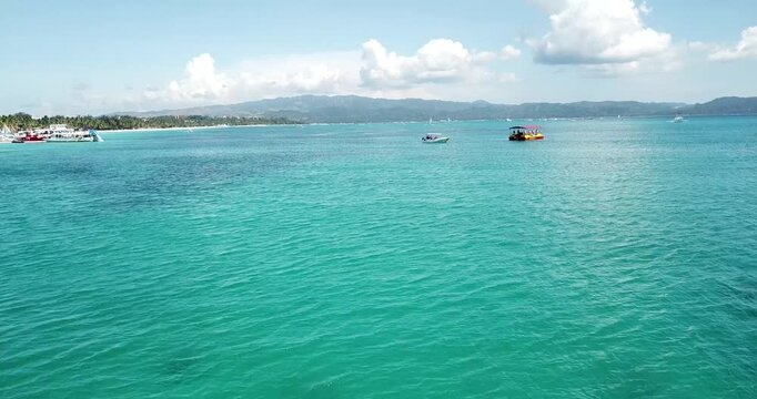Boracay Beach Pan Up Drone Shot &ndash; Philippines