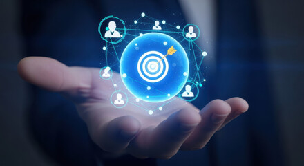 Fototapeta premium Business analyst evaluates team performance analytics, organizational insights, workforce data, productivity metrics, employee evaluation, performance tracking, data visualization
