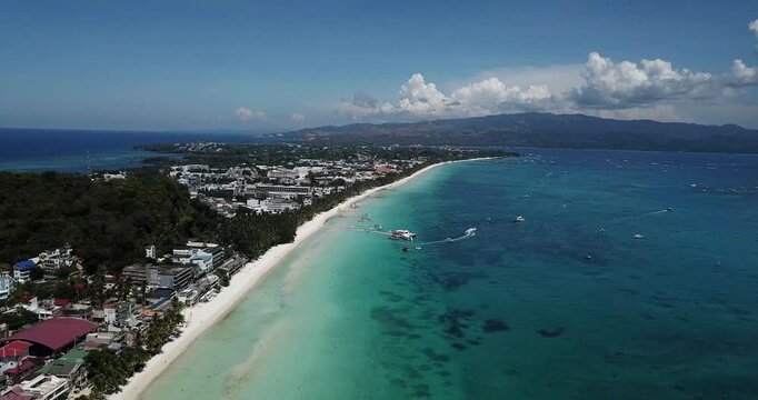 Drone Shot of Boracay Buildings and Skyline &ndash; Philippines
