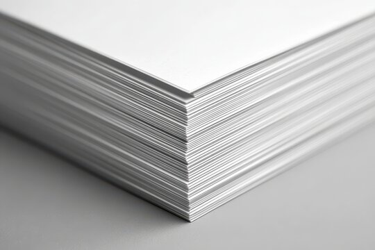 Minimalist still life: neat stack of document sheets with edge copy