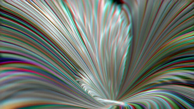 Anaglyph Stab With Colorful Patterns in Motion Over a Dark Background