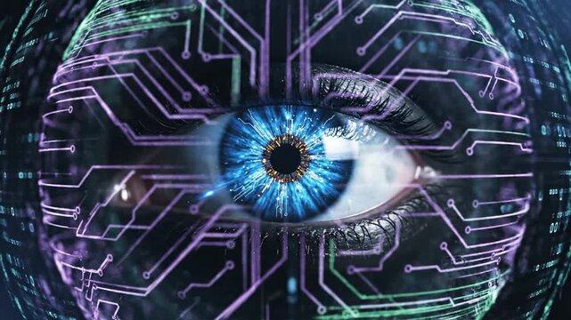 AI Human Eye with Digital Circuitry